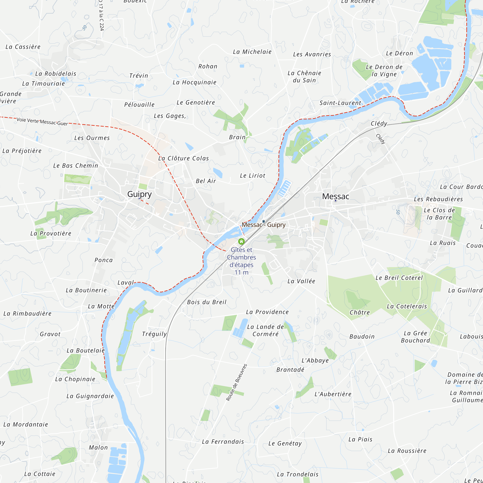Gîtes et Chambres d'étapes map