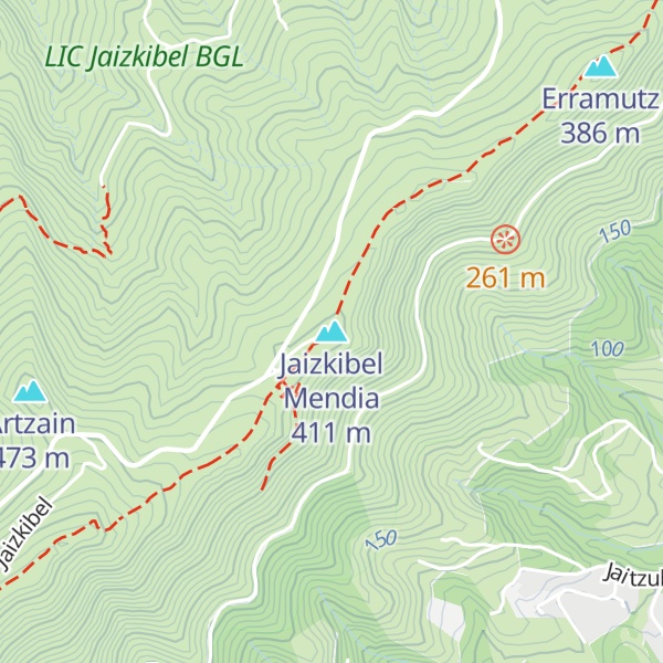 Map of Jaizkibel Mendia