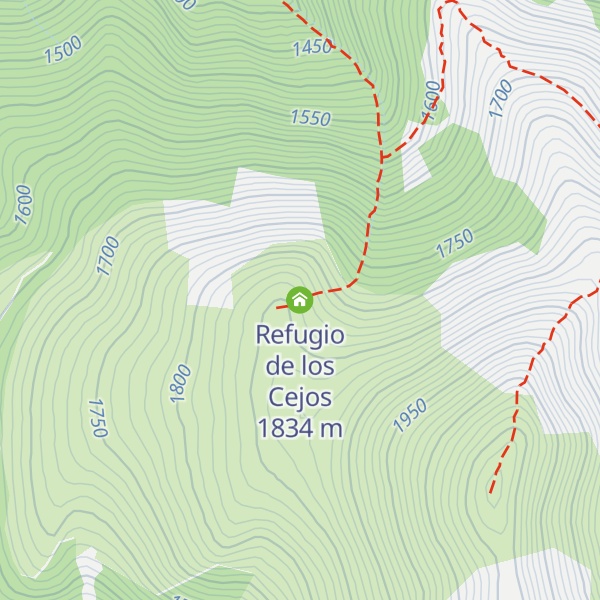 Map of Refugio de los Cejos