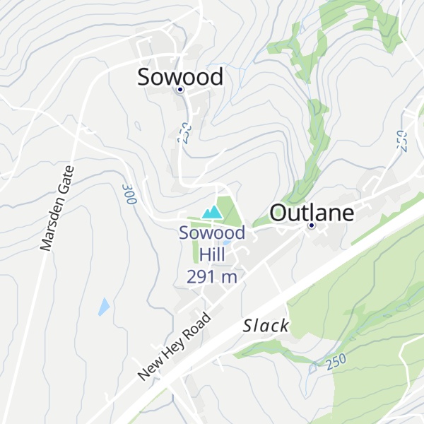 Map of Sowood Hill