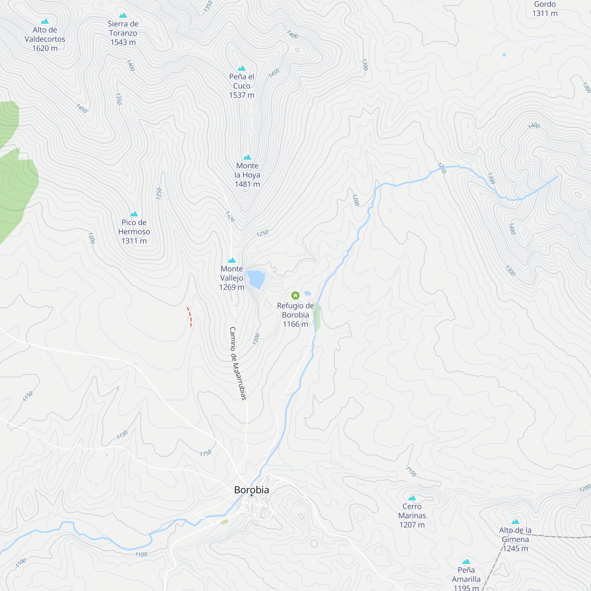Refugio de Borobia map