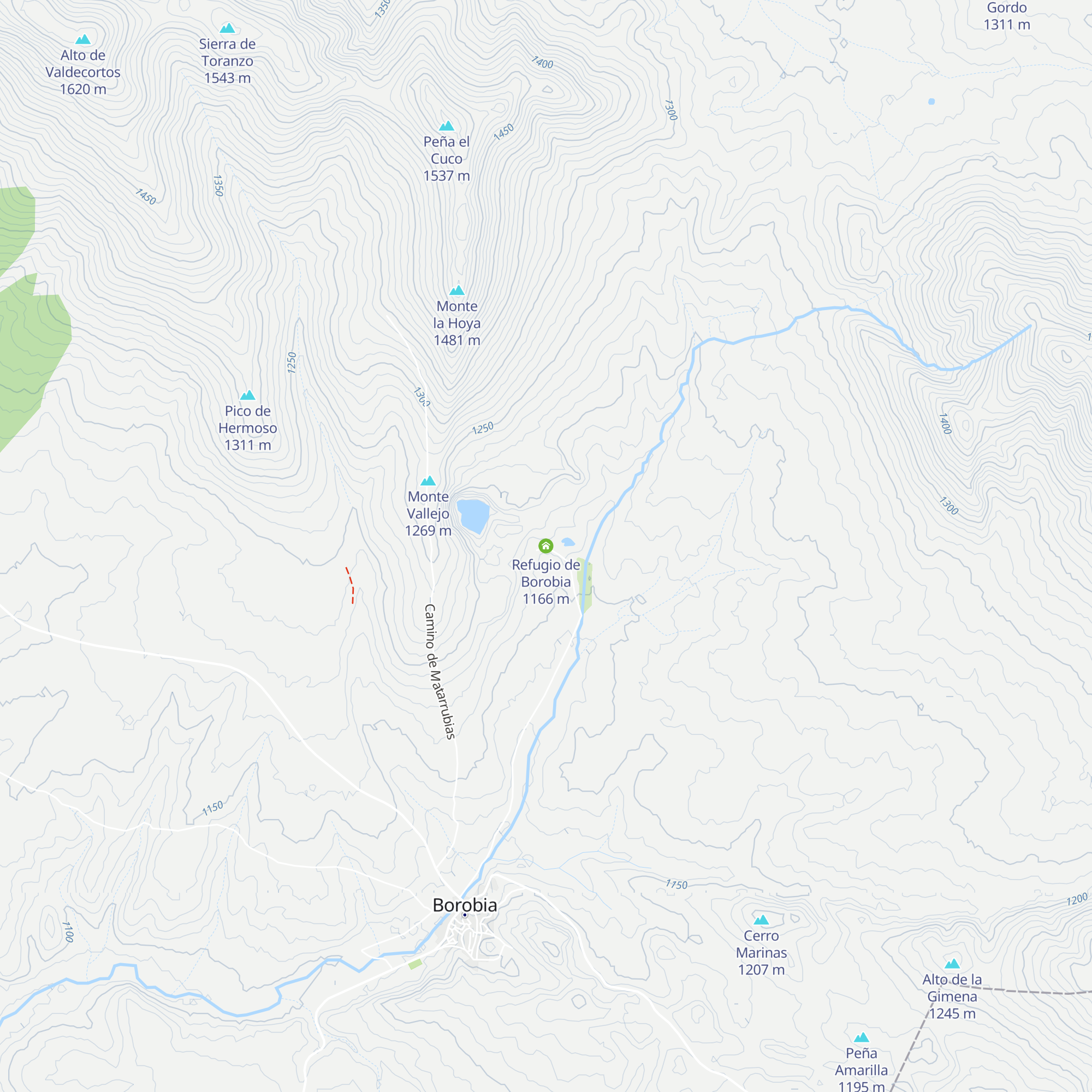Refugio de Borobia map