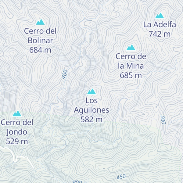 Map of Los Aguilones