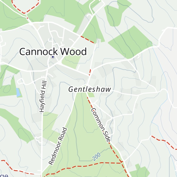 Map of Gentleshaw Hill