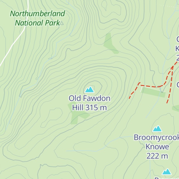 Map of Old Fawdon Hill