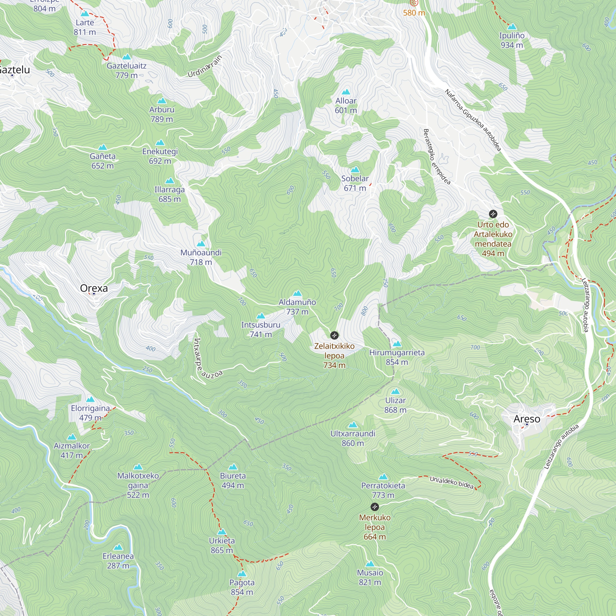Refugio de Uli map