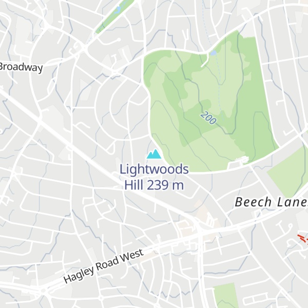 Map of Lightwoods Hill