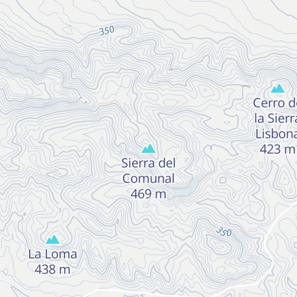 Map of Sierra del Comunal