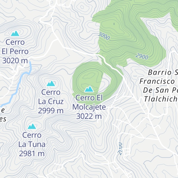 Map of Cerro El Molcajete