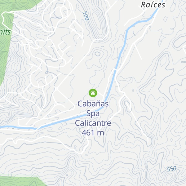Map of Cabañas Spa Calicantre