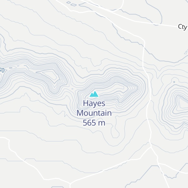 Map of Hayes Mountain