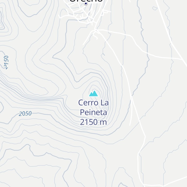 Map of Cerro La Peineta