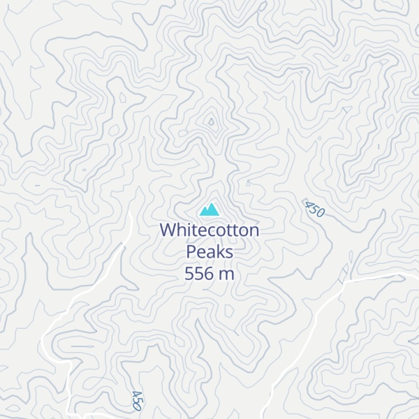 Map of Whitecotton Peaks