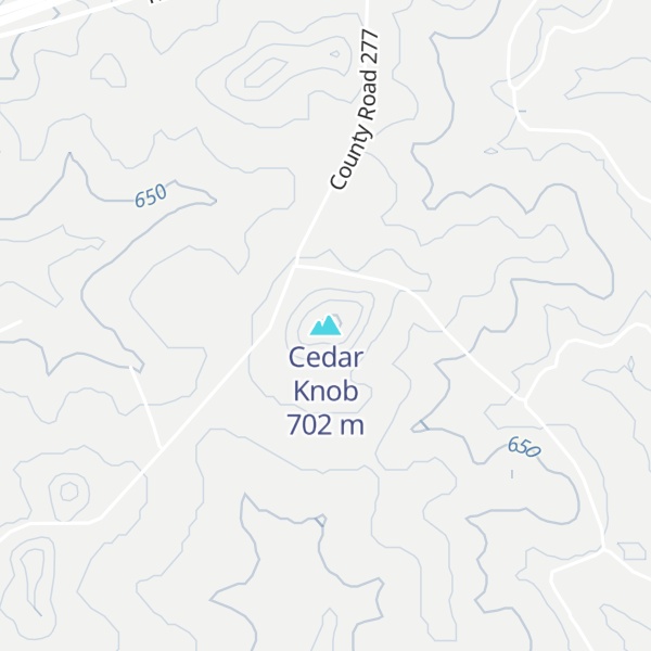 Map of Cedar Knob