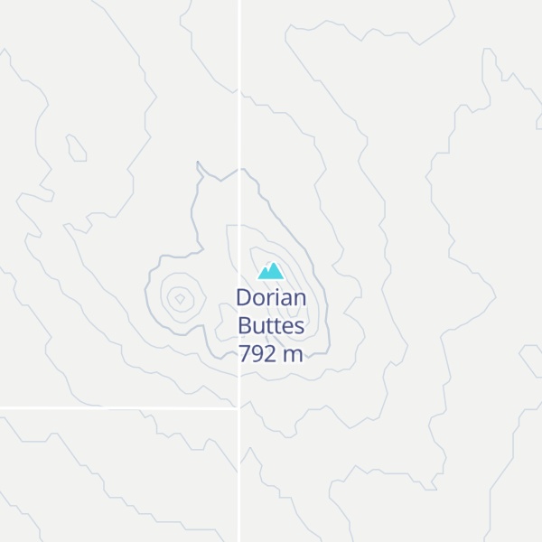 Map of Dorian Buttes