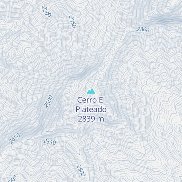 Map of Cerro El Plateado