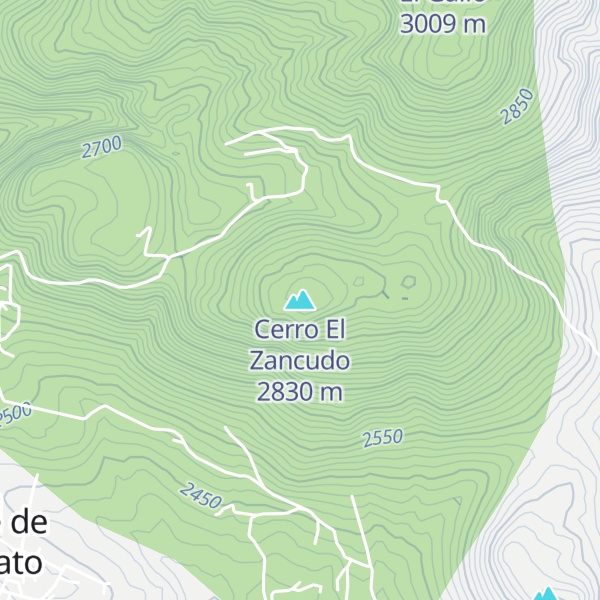 Map of Cerro El Zancudo