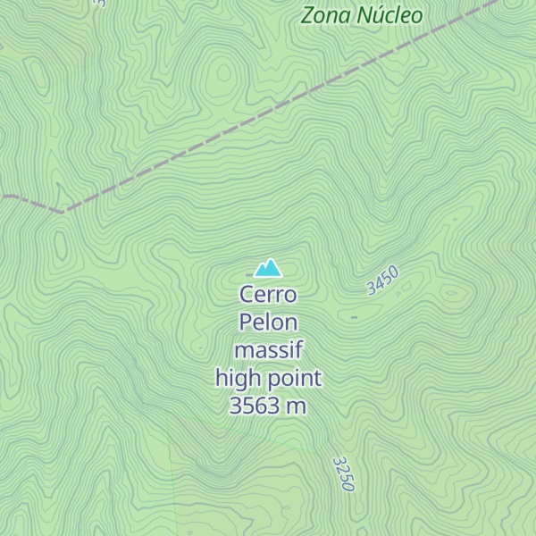 Map of Cerro Pelon massif high point