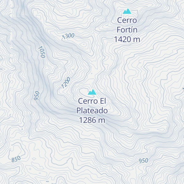 Map of Cerro El Plateado