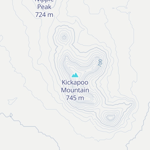 Map of Kickapoo Mountain