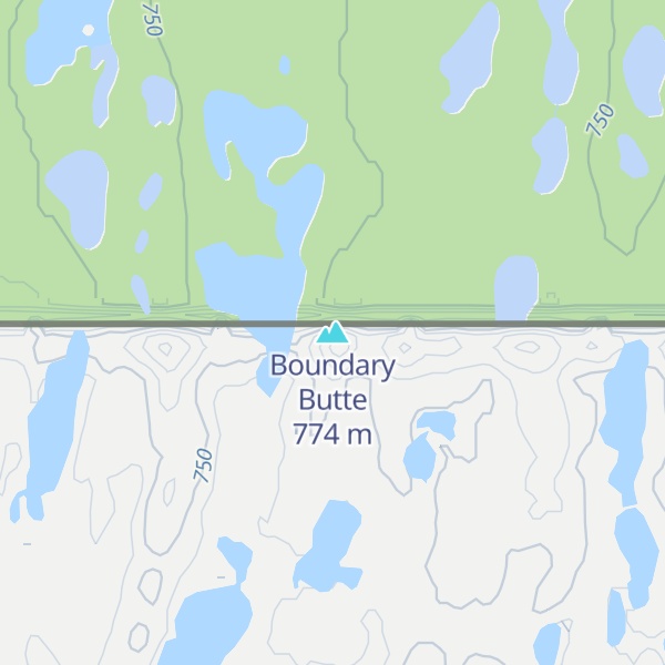 Map of Boundary Butte