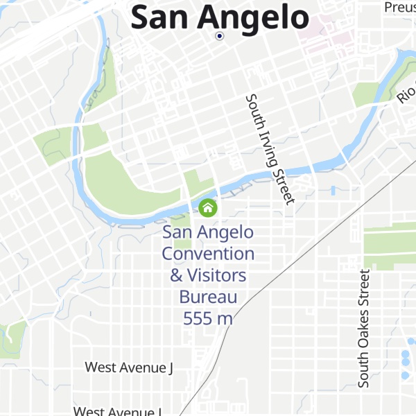 Map of San Angelo Convention & Visitors Bureau