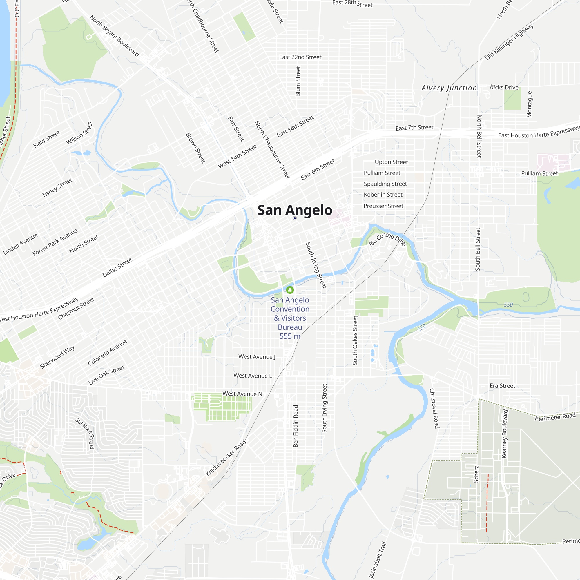 San Angelo Convention & Visitors Bureau map