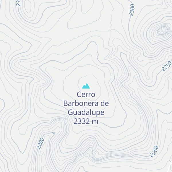 Map of Cerro Barbonera de Guadalupe