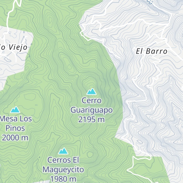 Map of Cerro Guariguapo