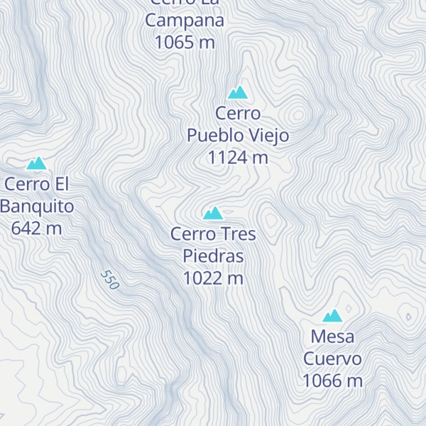 Map of Cerro Tres Piedras