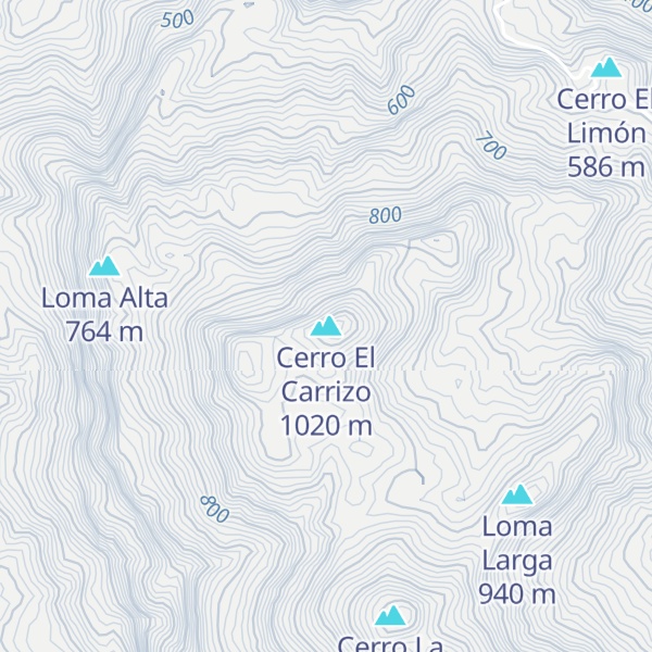 Map of Cerro El Carrizo