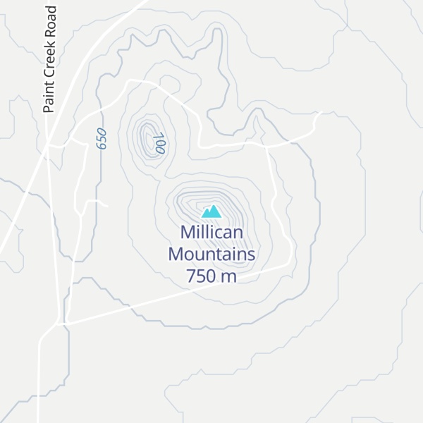 Map of Millican Mountains
