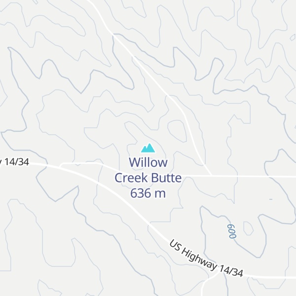 Map of Willow Creek Butte