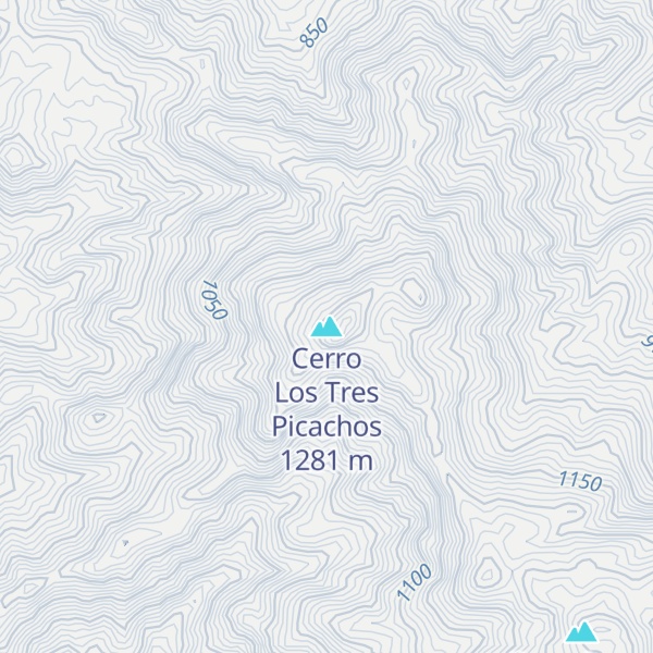 Map of Cerro Los Tres Picachos