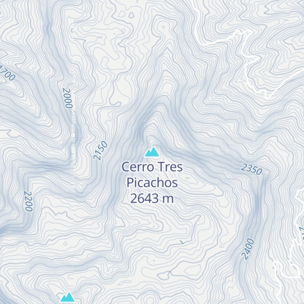 Map of Cerro Tres Picachos