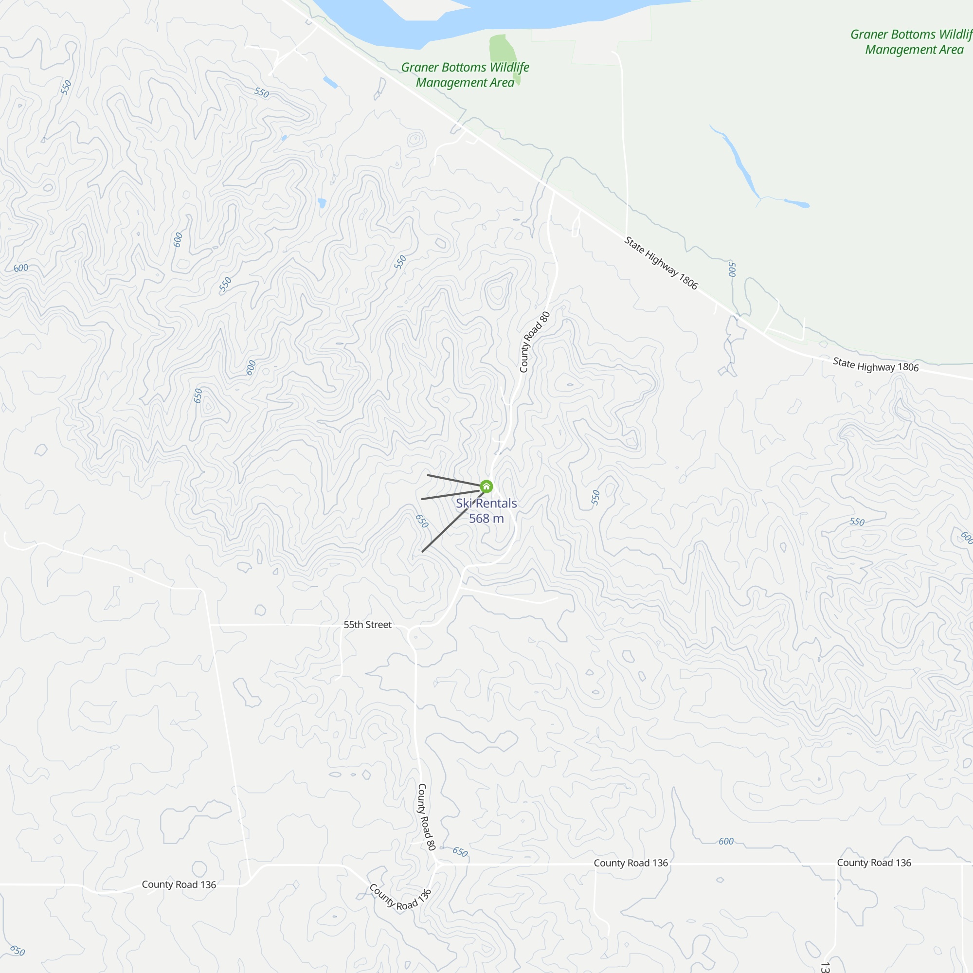 Ski Rentals map