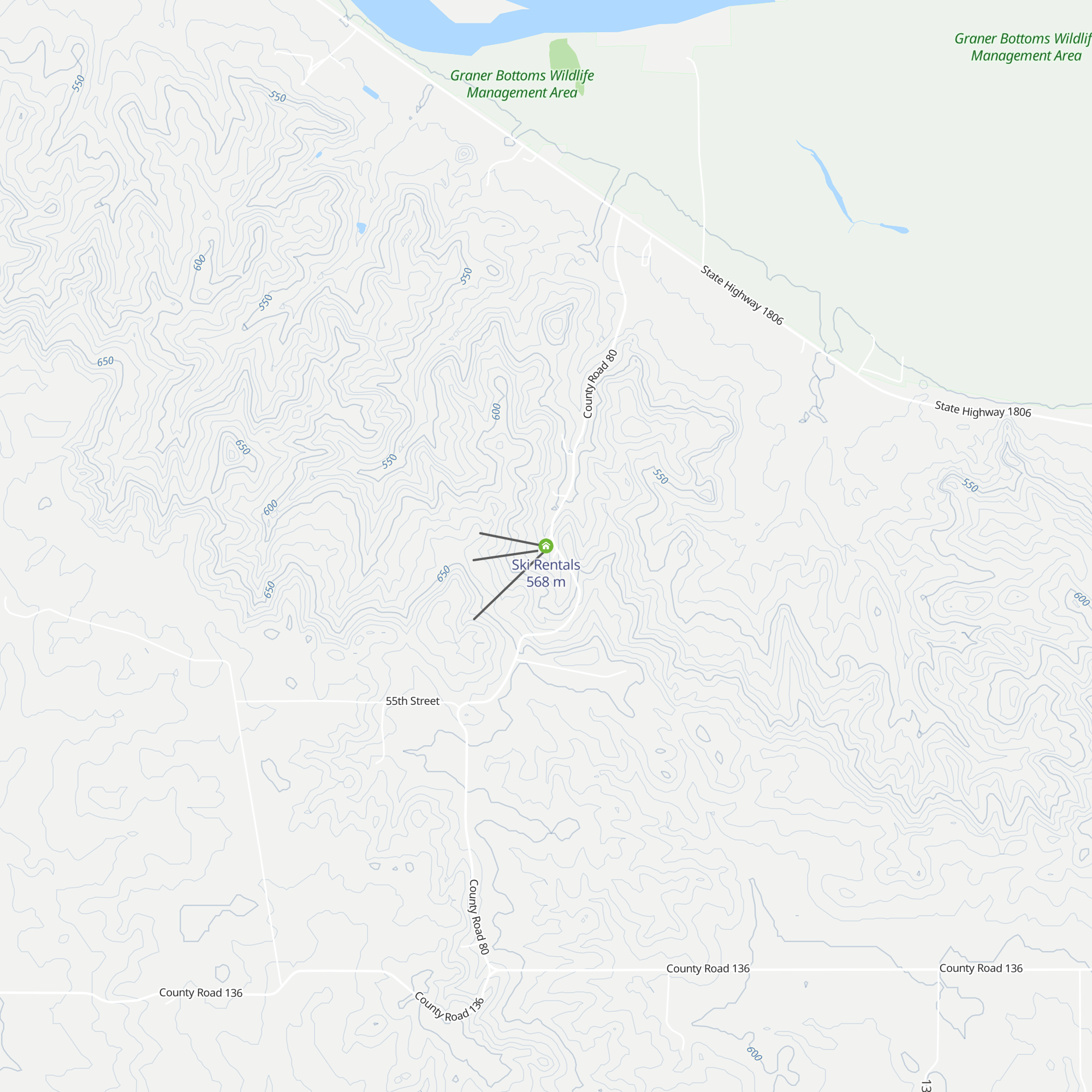 Ski Rentals map