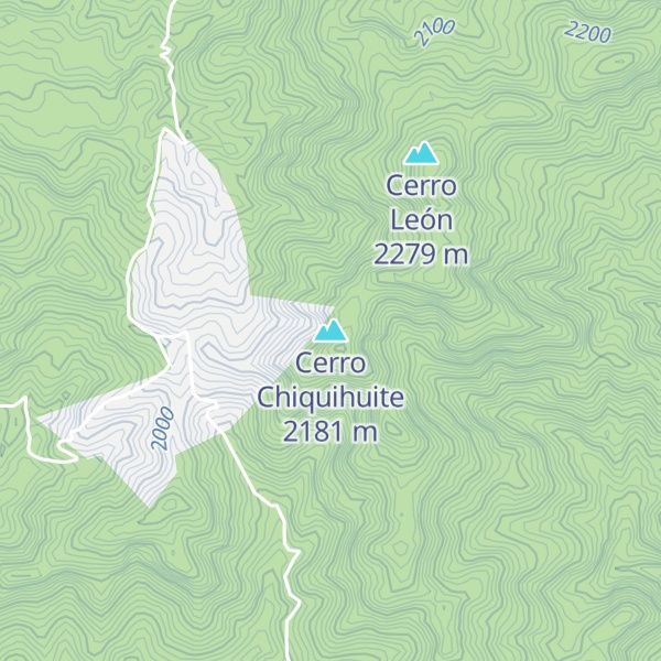 Map of Cerro Chiquihuite