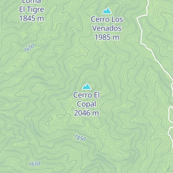 Map of Cerro El Copal