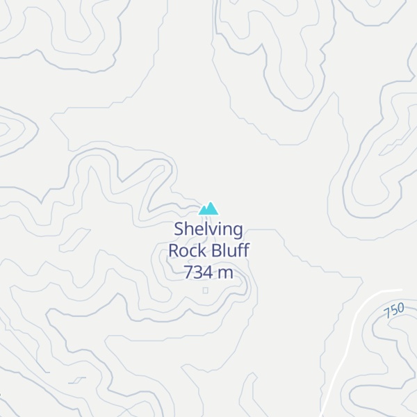 Map of Shelving Rock Bluff