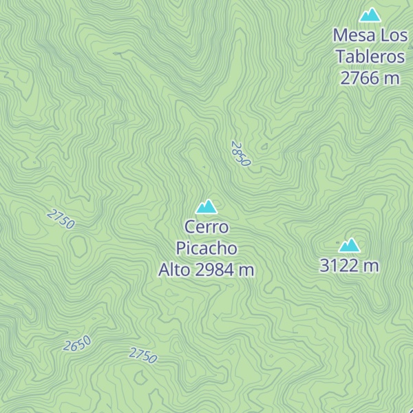 Map of Cerro Picacho Alto