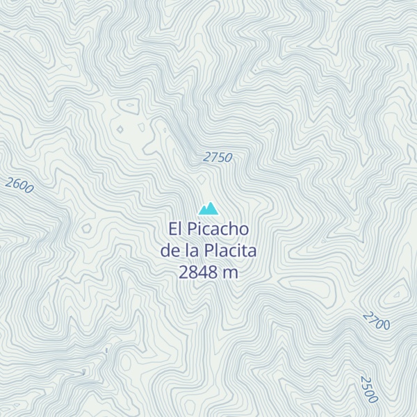 Map of El Picacho de la Placita