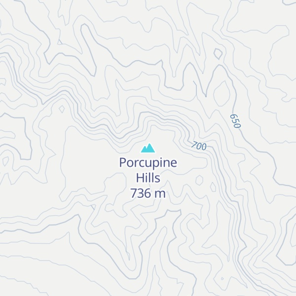 Map of Porcupine Hills