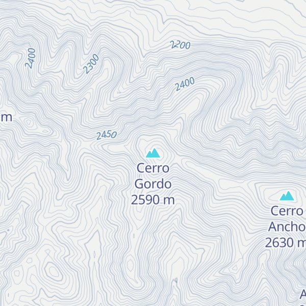 Map of Cerro Gordo