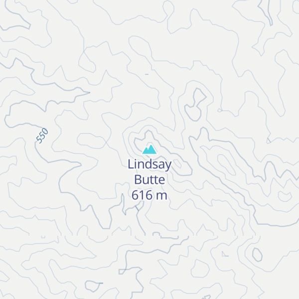 Map of Lindsay Butte