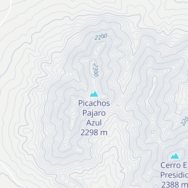 Map of Picachos Pajaro Azul