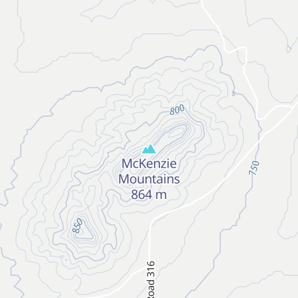 Map of McKenzie Mountains