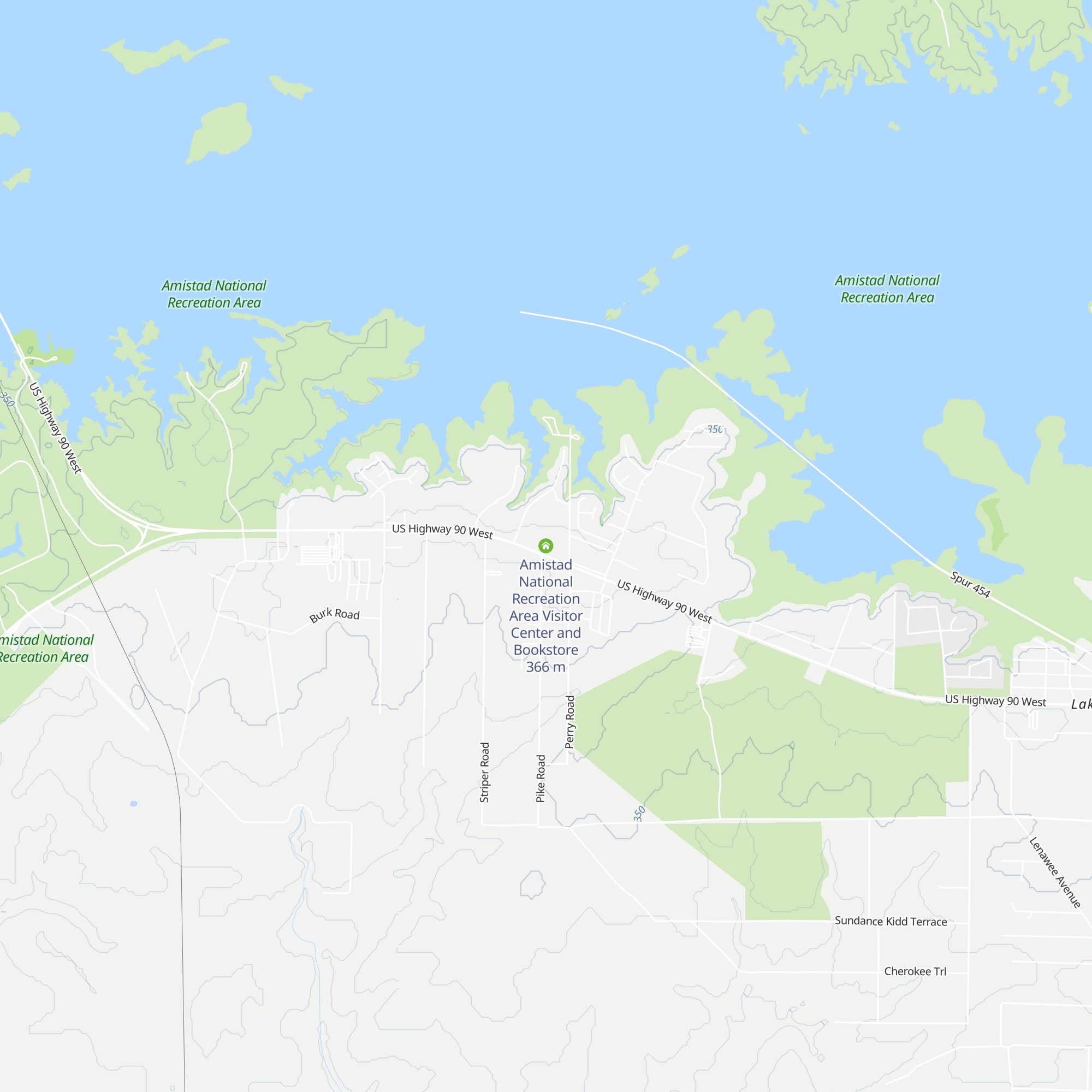 Amistad National Recreation Area Visitor Center and Bookstore map