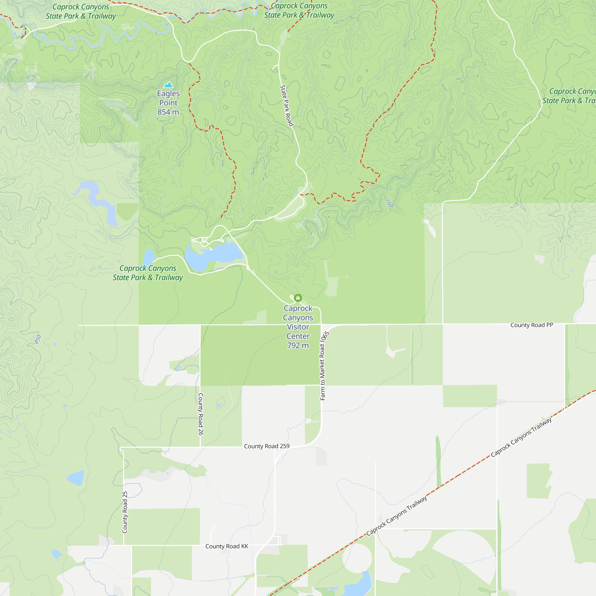 Caprock Canyons Visitor Center map