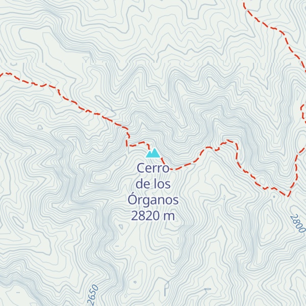 Map of Cerro de los Órganos
